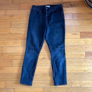 Good American Jeans Womens Mid Rise Skinny Crop 10 / 30 Black